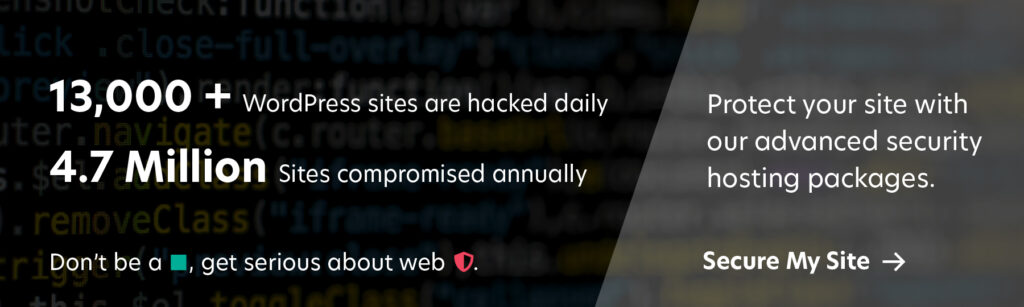 website security statics graphic indicating that there are 13,000+ WordPress security breaches daily