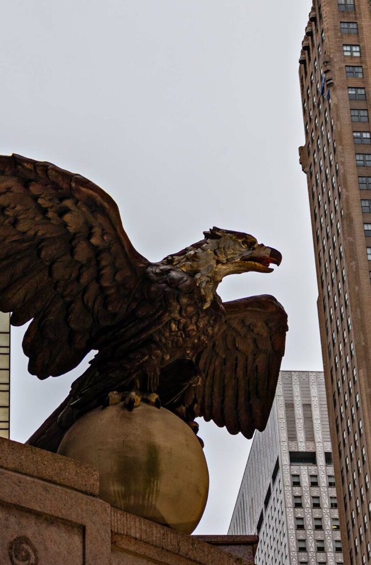 statue of an eagle on a building