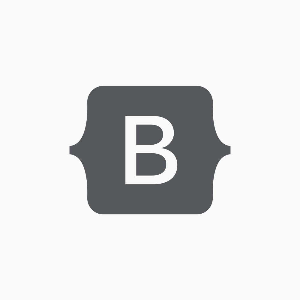 A gray icon featuring a stylized bracket shape with the letter "B" in the center on a plain, light background.