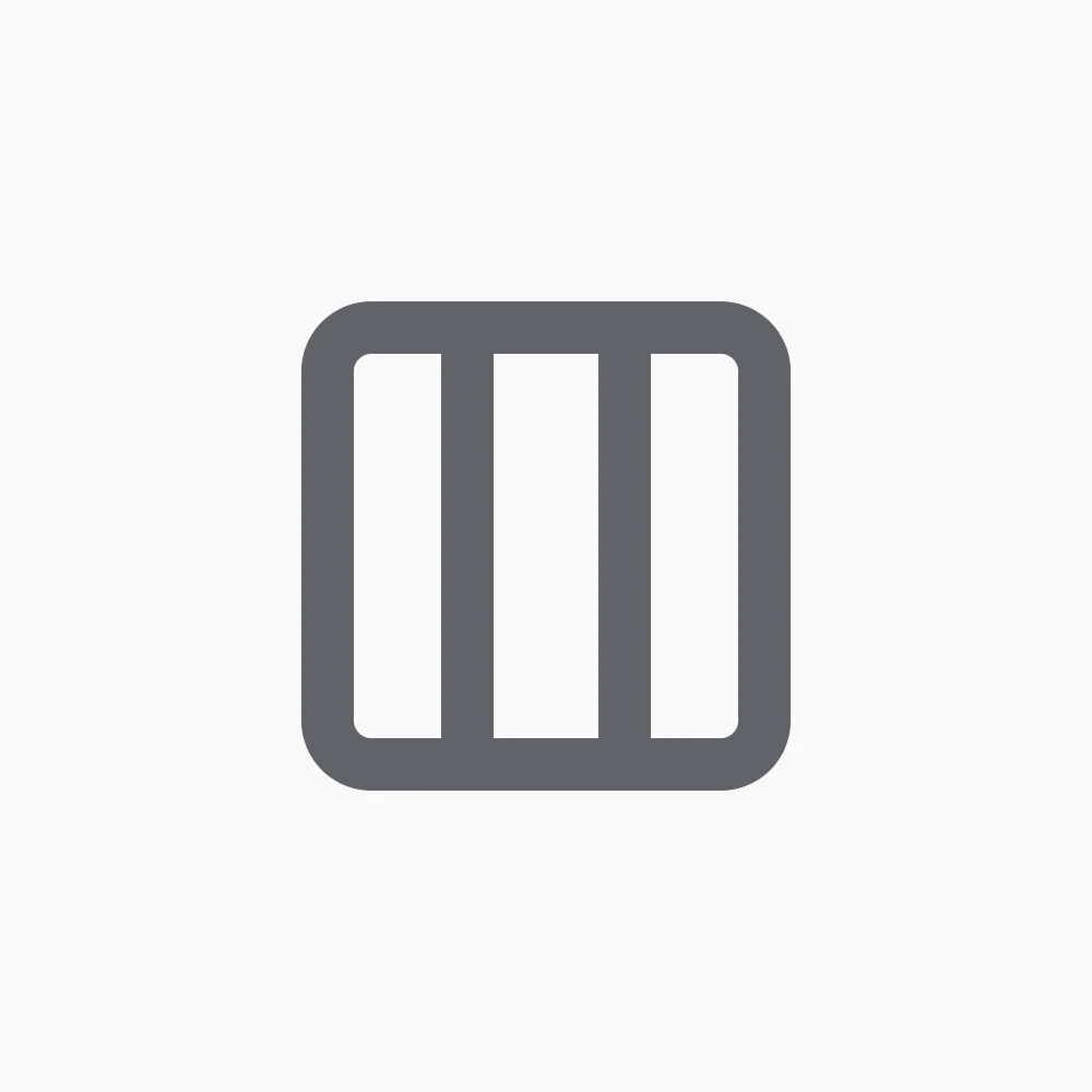 Icon of three vertical lines inside a square, resembling a menu button.
