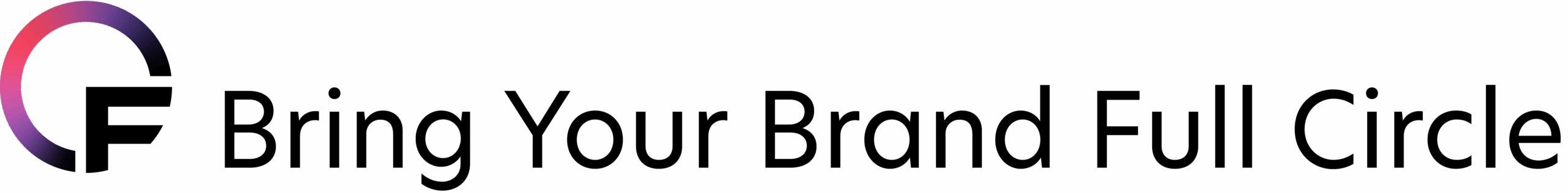 A circular gradient ring fades from pink to purple on the left, followed by the black text "OpenAI" in a modern, bold font on a white background.