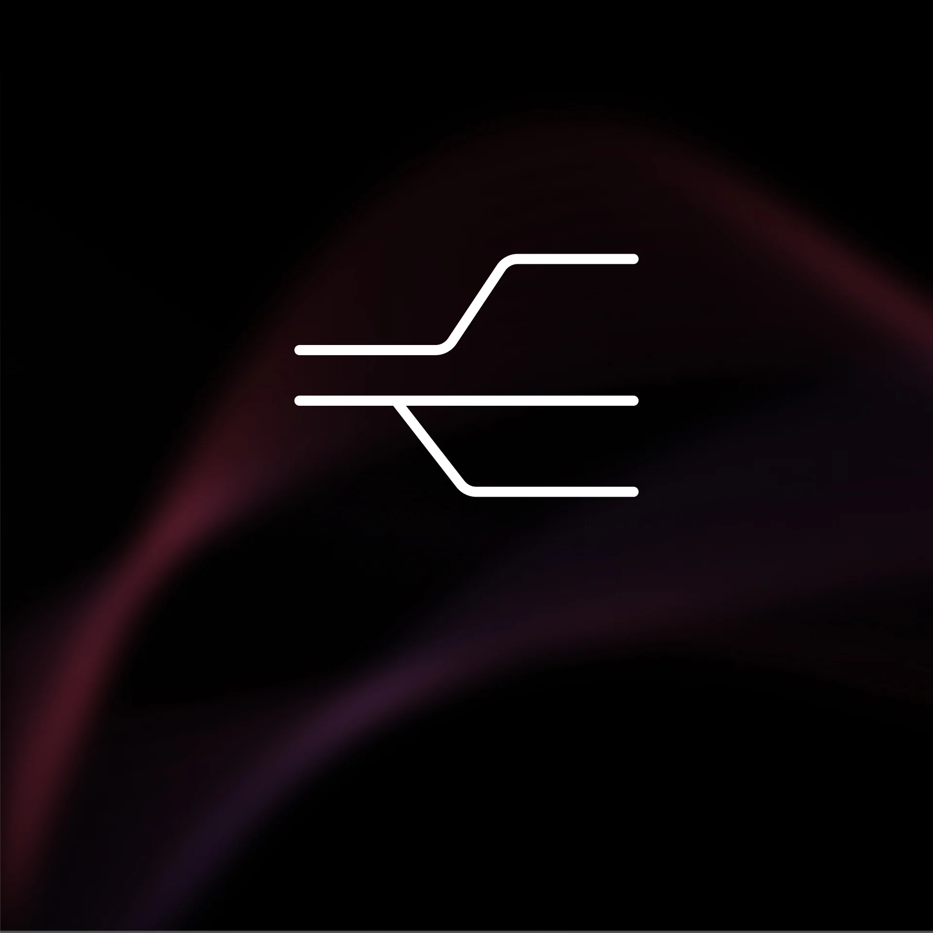 Abstract dark background with a white, zigzag/curved line in the center against a gradient red-black backdrop.