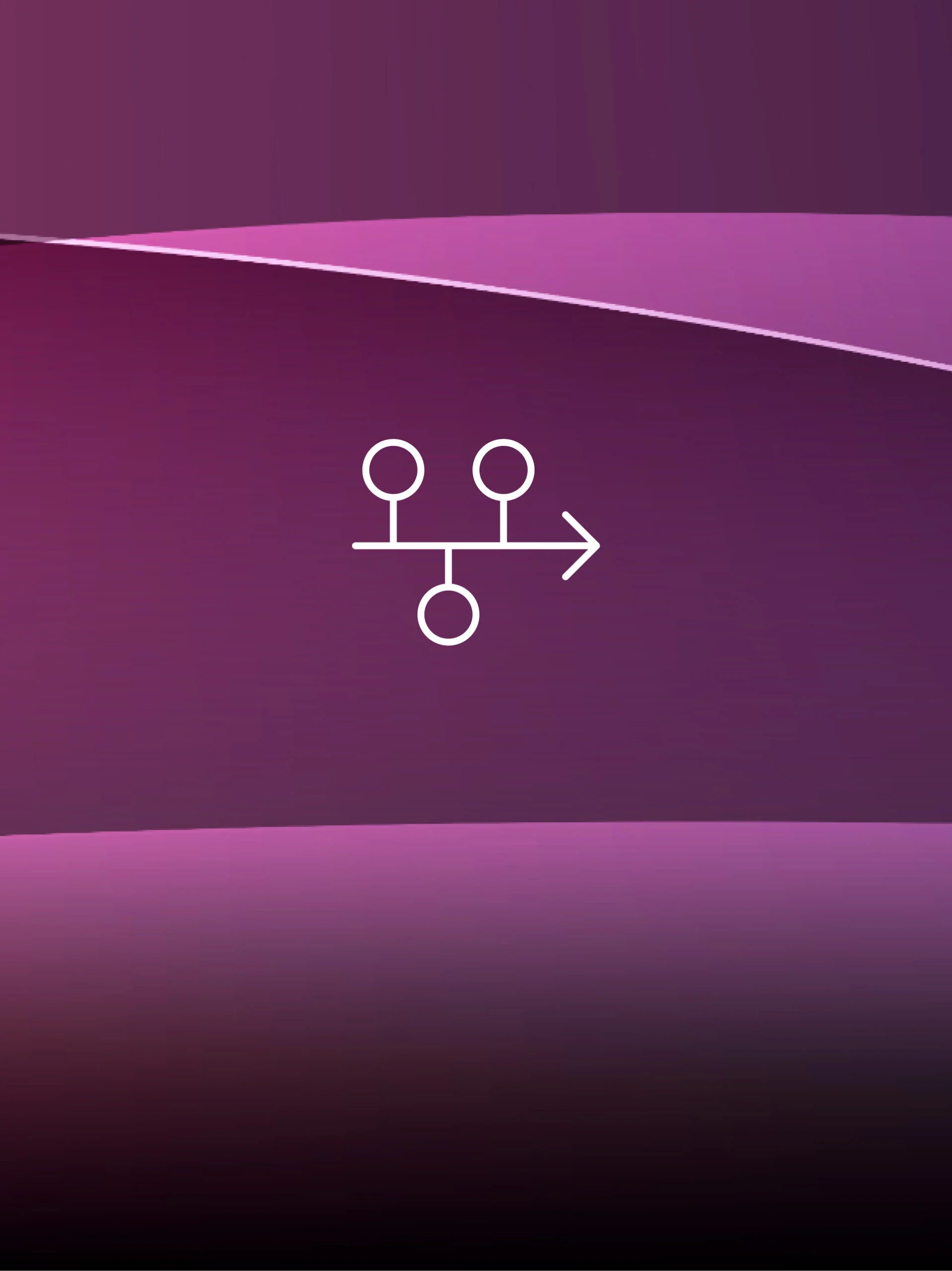 Abstract purple gradient background featuring a white circuit-like branching diagram with an arrow to the right (decorative).